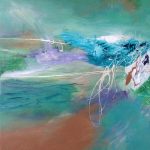Aqua Mist Acrylic Abstract by Red