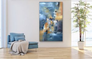 Angels in the Mist by Red, Acrylic Abstract, Room Setting 2