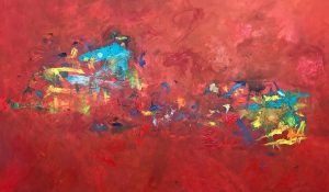 Crazy Heart Oil Abstract 48x80