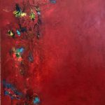 Drops of Jupiter, 60" x 36" Mixed Media Abstract by Red