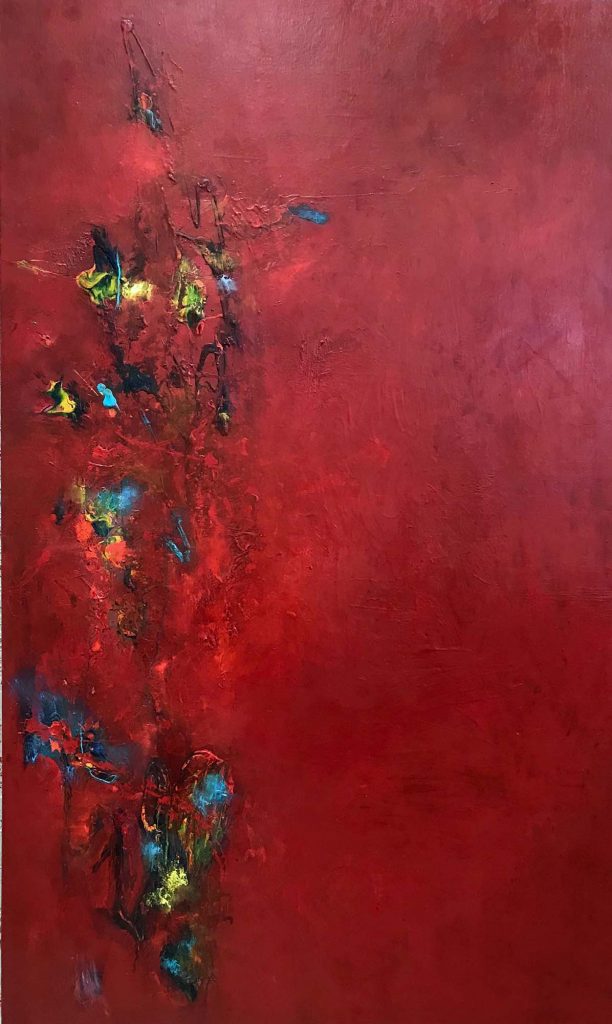 Drops of Jupiter, 60" x 36" Mixed Media Abstract by Red