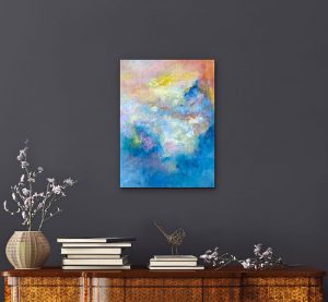 Clouds Illusions and Judy Collins, an oil abstract by Red