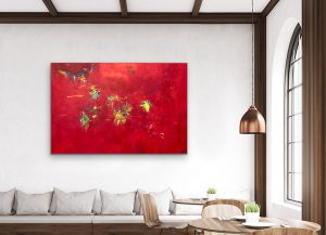 Dance of the Fireflies Abstract in Room Setting