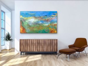 Colorado Autumn Blend by Red, 36" x 60", Abstract Room Setting