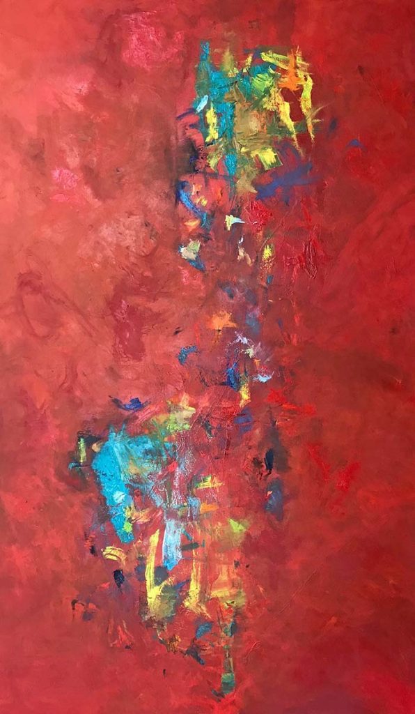 Crazy Heart by Red 80x48 or 48x80, Acrylic Abstract