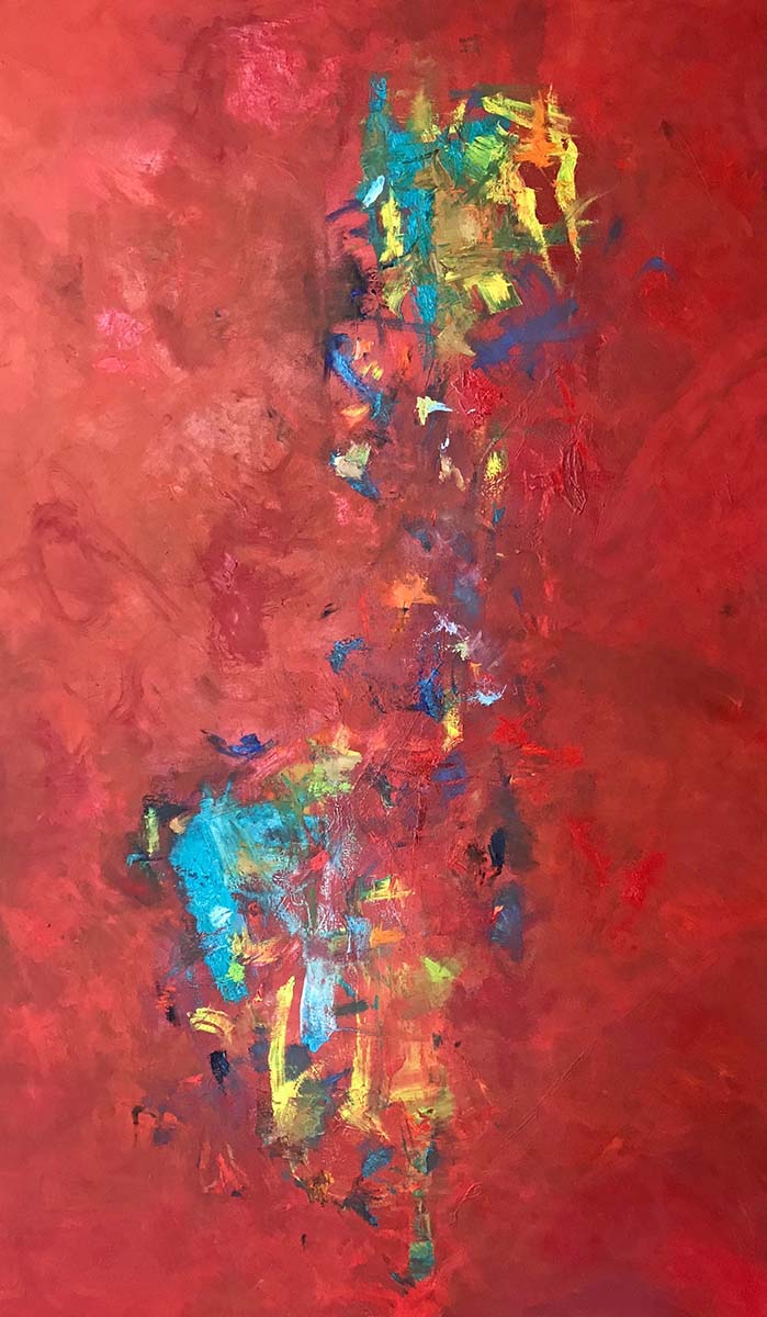 Crazy Heart by Red 80x48 or 48x80, Acrylic Abstract