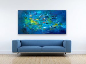 Blue Bayou large Abstract by Red Room Setting