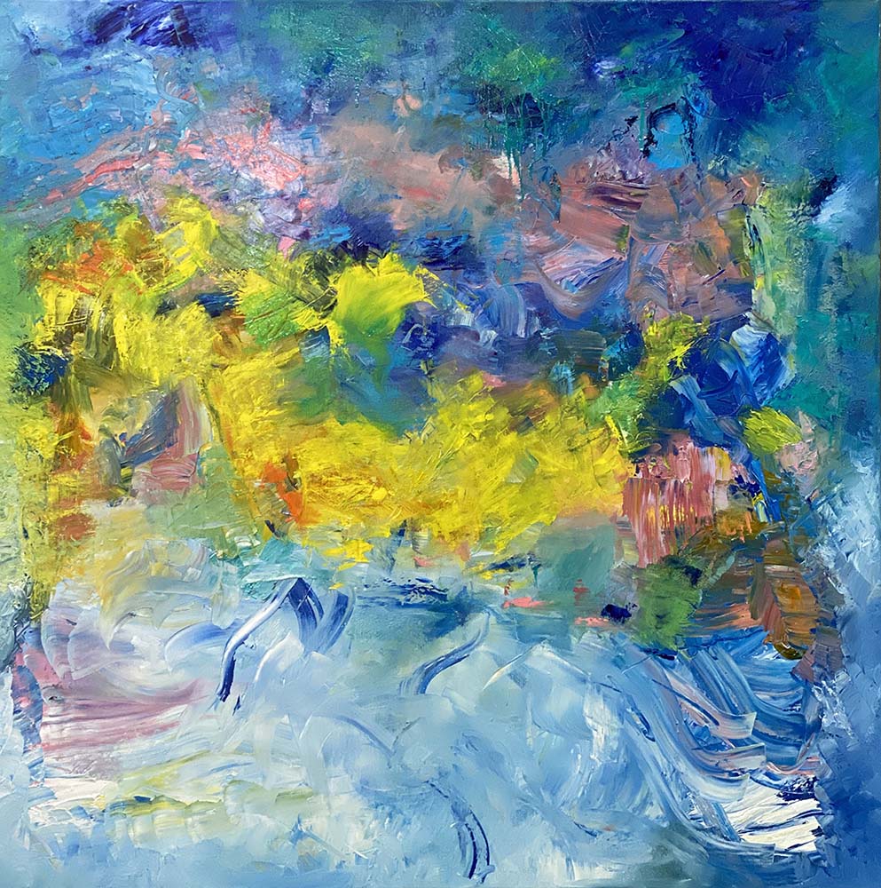 Springtime - Colors Adrift Abstract by Red, 36" x 36" gallery Wrap Canvas