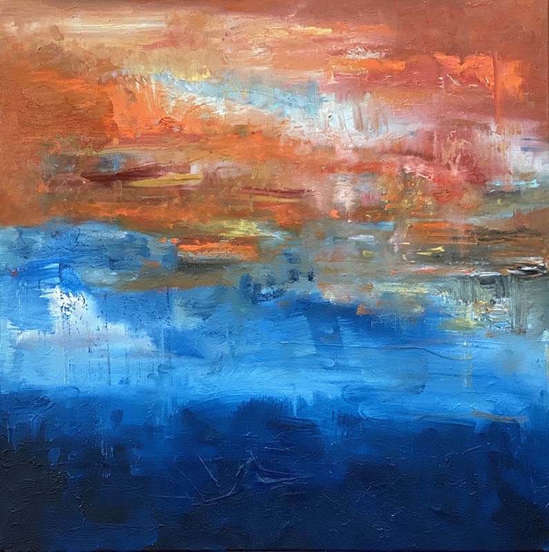 Barbecue Sky by Red, 24x24 Oil Abstract