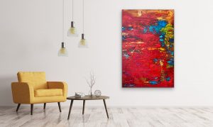 Lipstick Sunset Acrylic Abstract by Red Room Setting