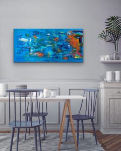 Rhythm and Blues Acrylic Abstract by Red Room Setting