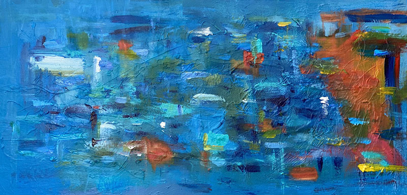 Rhythm and Blues Acrylic Abstract by Red