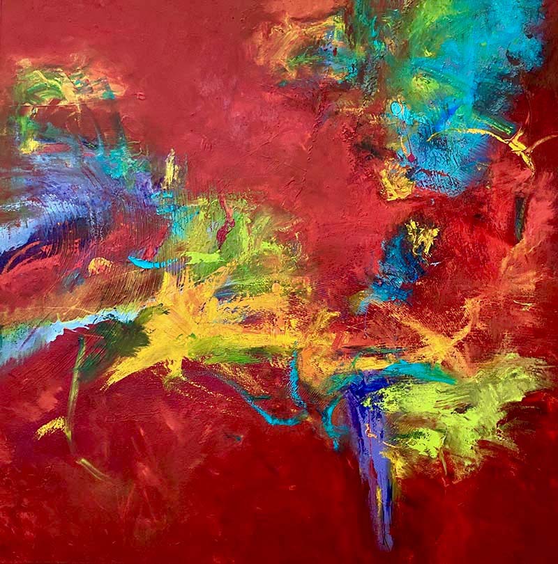 Red's Adventure Mixed Media Abstract by Red, 48x48, Gallery Wrap Canvas