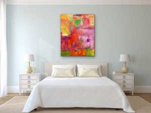Eye On Art Oil Painting by Red Hung in Bedroom, 50x40 gallery wrap canvas