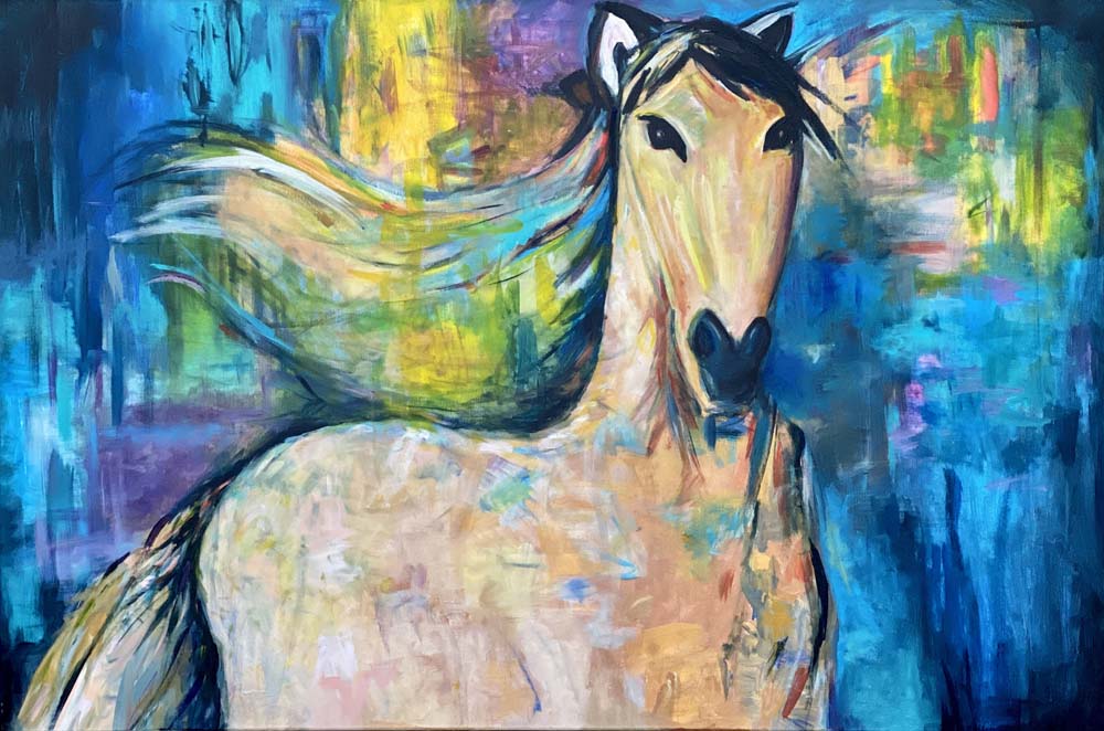 Pretty Boy, Acrylic Painting by Red, 40" x 60", Gallery Wrap Canvas