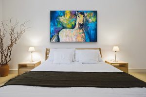 Pretty Boy Acrylic Horse Painting by Red, Hung in Bedroom, 40x60, Gallery Wrap Canvas