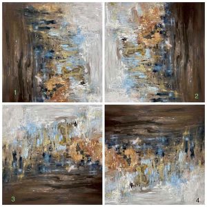 You Choose Oil Abstract by Red, 24" x 30" gallery wrap canvas, shown in 4 options