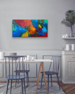 Fearless Spirit Acrylic Abstract by Red Hung in Breakfast Area