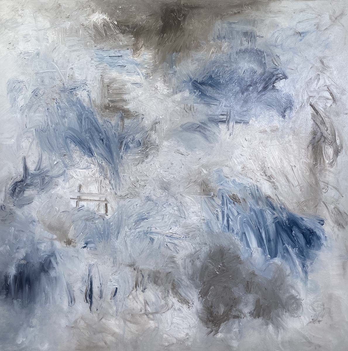 Whispering Winds, Oil Abstract by Red, gallery wrap canvas, 48x48