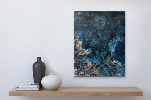 Under the Louisiana Moon Textured Acrylic Abstract Hung over display Shelf