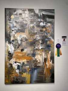 No Thinking Thing Abstract by Red Wins The People's Choice Award at the OFA Art Show