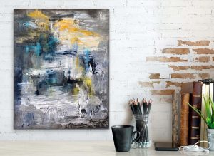 Luminous Evening Acrylic Abstract by RedHung on Brick Wall