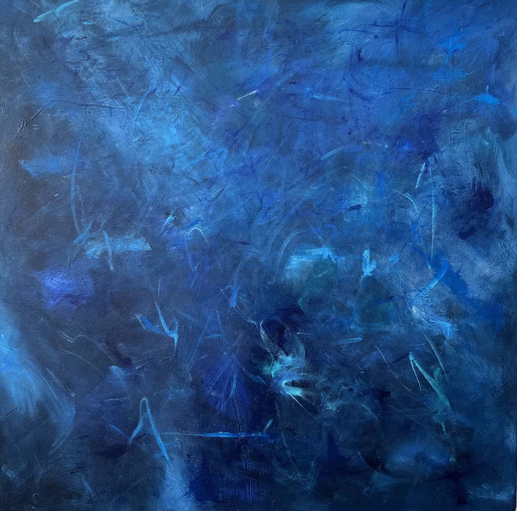 After Midnight Acrylic Abstract created by Red, 36x36 Gallery Wrap Canvas
