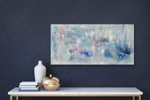 Mystic Veil Abstract by Red, 20x40, Mixed Media on Gallery Wrap Canvas