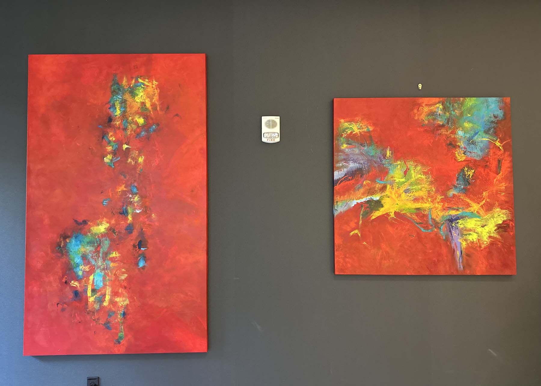 Red's Crazy Heart and With Adventure are 2 abstracts in lobby of citrus center