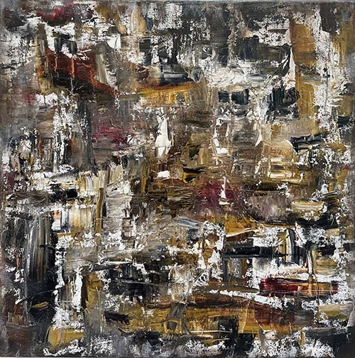 Hot Fudge Sundae Acrylic Abstract Painting on gallery wrap canvas