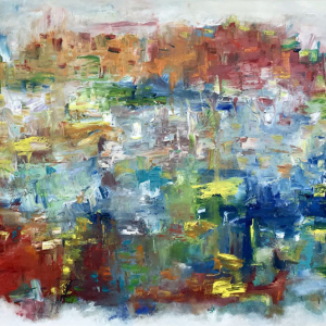 Color my World by Red, Oil Abstract, 40x72